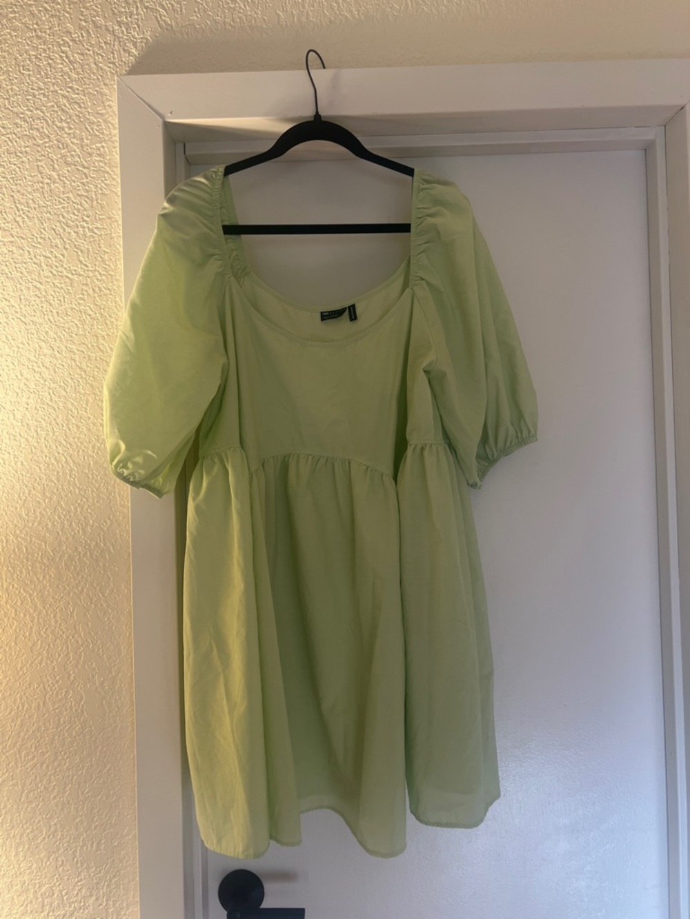 ASOS Pastel Green Puff-Sleeve Mini Dress